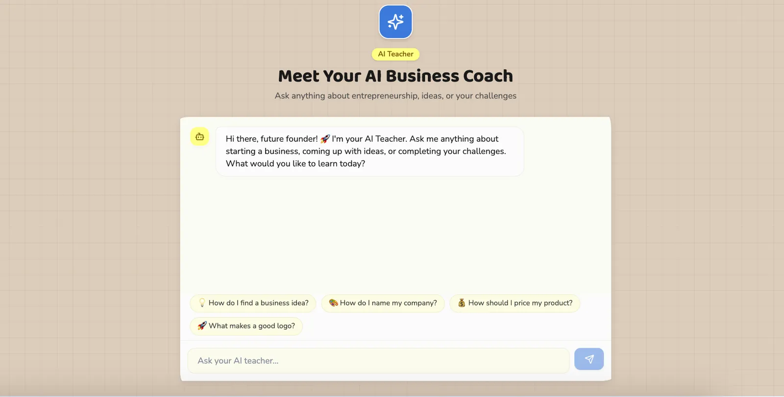AI Kidpreneurs AI Teacher chatbot
