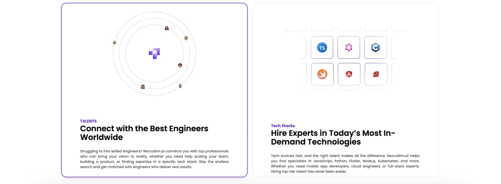 RecruitInn.ai talents and tech stacks