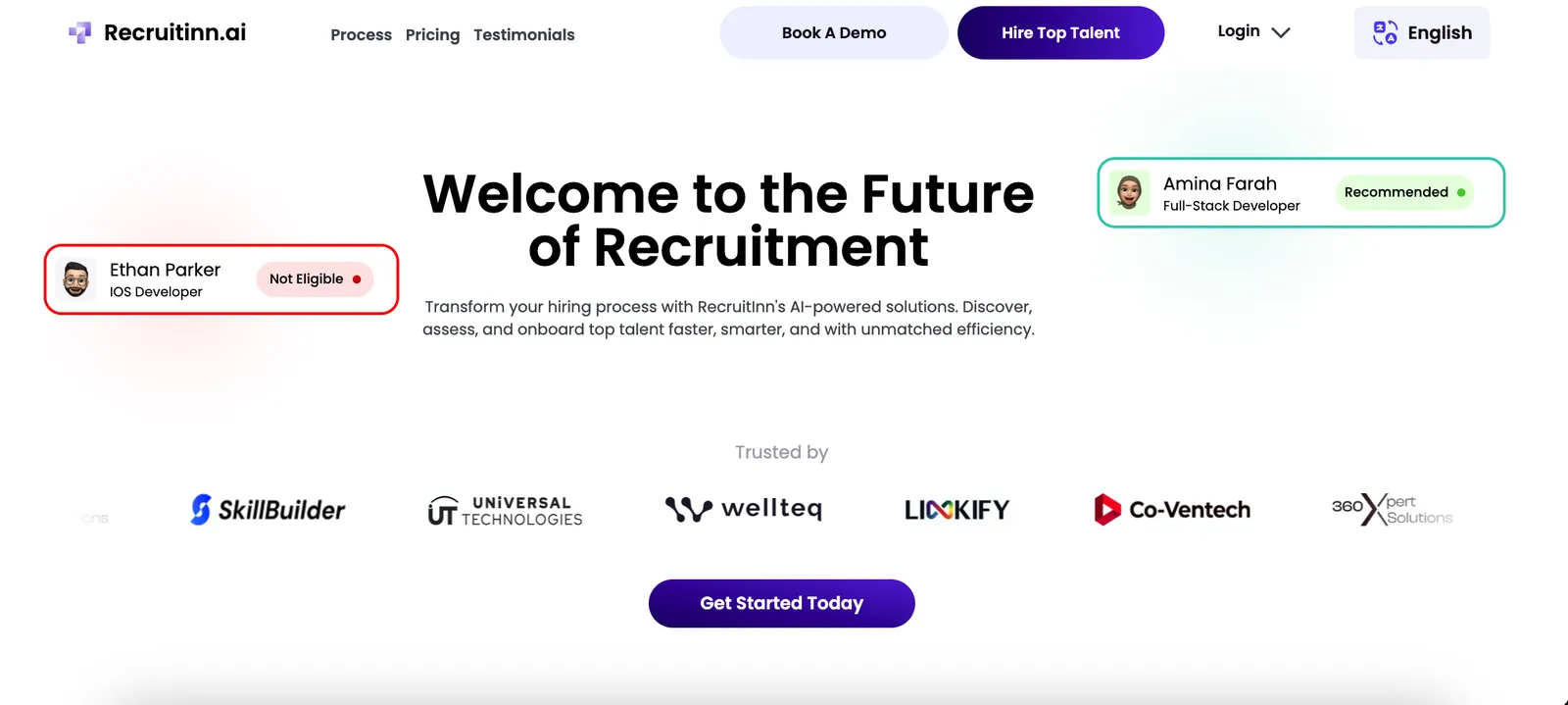 RecruitInn.ai homepage